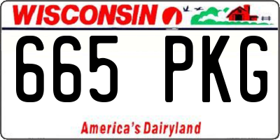 WI license plate 665PKG