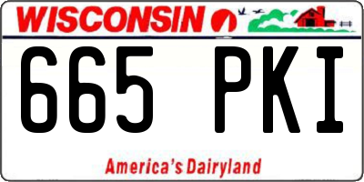 WI license plate 665PKI