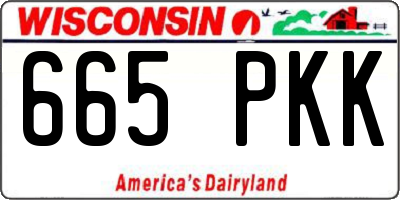 WI license plate 665PKK