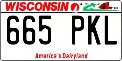 WI license plate 665PKL
