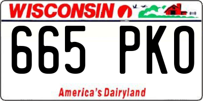 WI license plate 665PKO