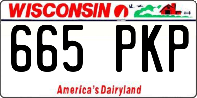 WI license plate 665PKP