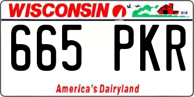 WI license plate 665PKR
