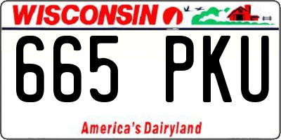 WI license plate 665PKU