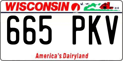 WI license plate 665PKV