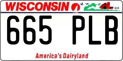 WI license plate 665PLB