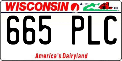 WI license plate 665PLC