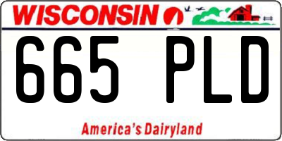 WI license plate 665PLD