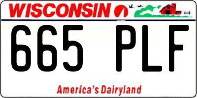 WI license plate 665PLF