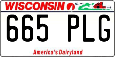 WI license plate 665PLG