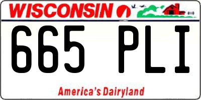 WI license plate 665PLI