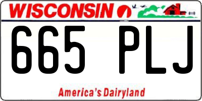 WI license plate 665PLJ