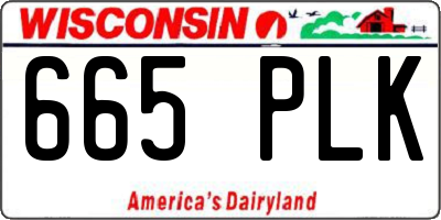 WI license plate 665PLK
