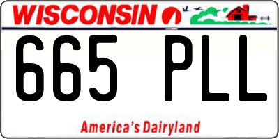 WI license plate 665PLL
