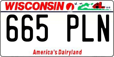 WI license plate 665PLN