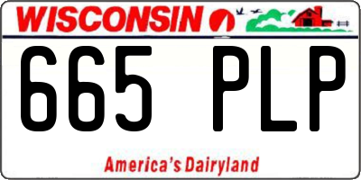 WI license plate 665PLP