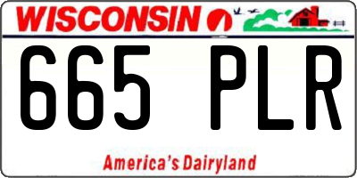 WI license plate 665PLR