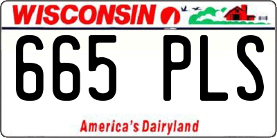 WI license plate 665PLS