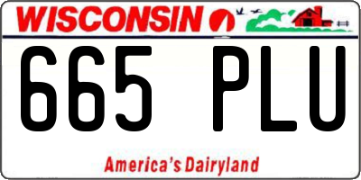 WI license plate 665PLU