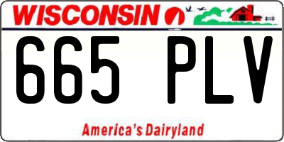 WI license plate 665PLV