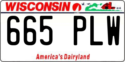 WI license plate 665PLW
