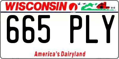 WI license plate 665PLY