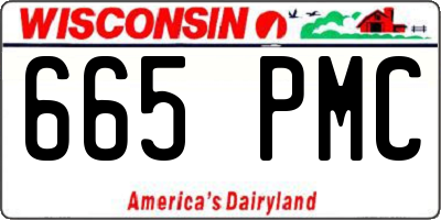 WI license plate 665PMC