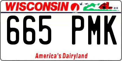 WI license plate 665PMK