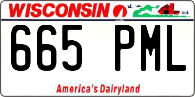 WI license plate 665PML