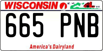 WI license plate 665PNB