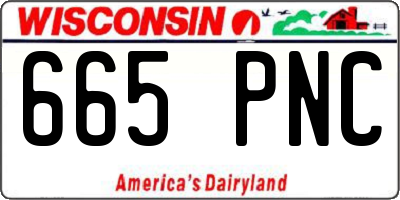 WI license plate 665PNC
