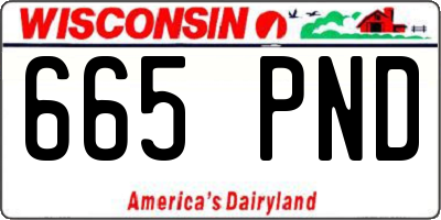 WI license plate 665PND