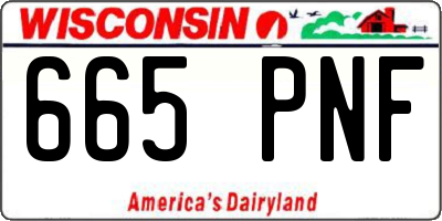 WI license plate 665PNF