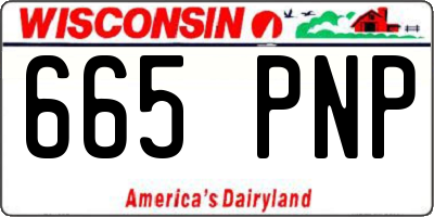 WI license plate 665PNP
