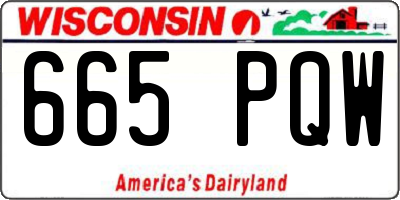 WI license plate 665PQW