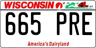WI license plate 665PRE