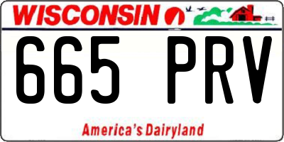 WI license plate 665PRV