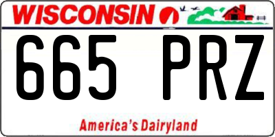 WI license plate 665PRZ