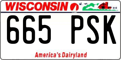 WI license plate 665PSK