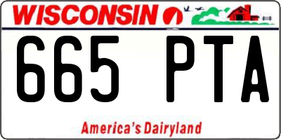 WI license plate 665PTA