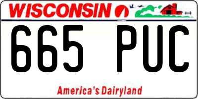 WI license plate 665PUC