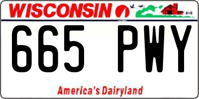 WI license plate 665PWY