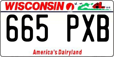 WI license plate 665PXB