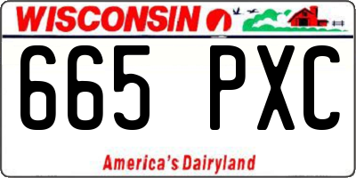 WI license plate 665PXC