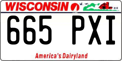 WI license plate 665PXI