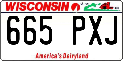 WI license plate 665PXJ