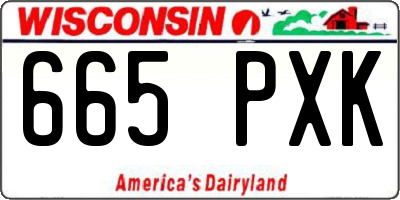 WI license plate 665PXK