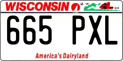 WI license plate 665PXL