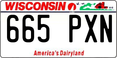 WI license plate 665PXN