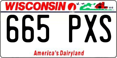 WI license plate 665PXS